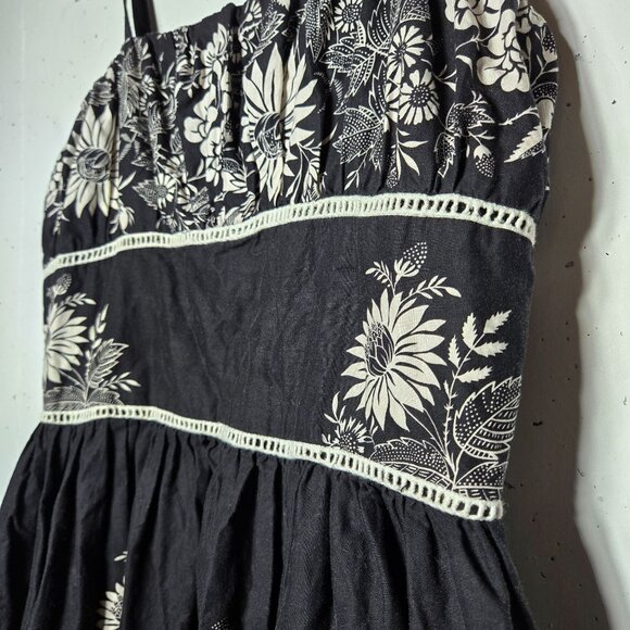 The Limited Dark Floral Babydoll Mini Dress Size 10 Whimsigoth Fairy Grunge Y2K - Picture 5 of 11